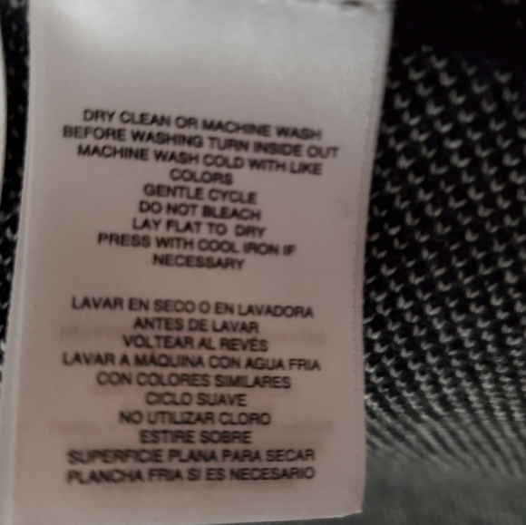 NWOT Anne Klein Open Cardigan B&W dark grey black and white plaid sweater - Picture 4 of 6